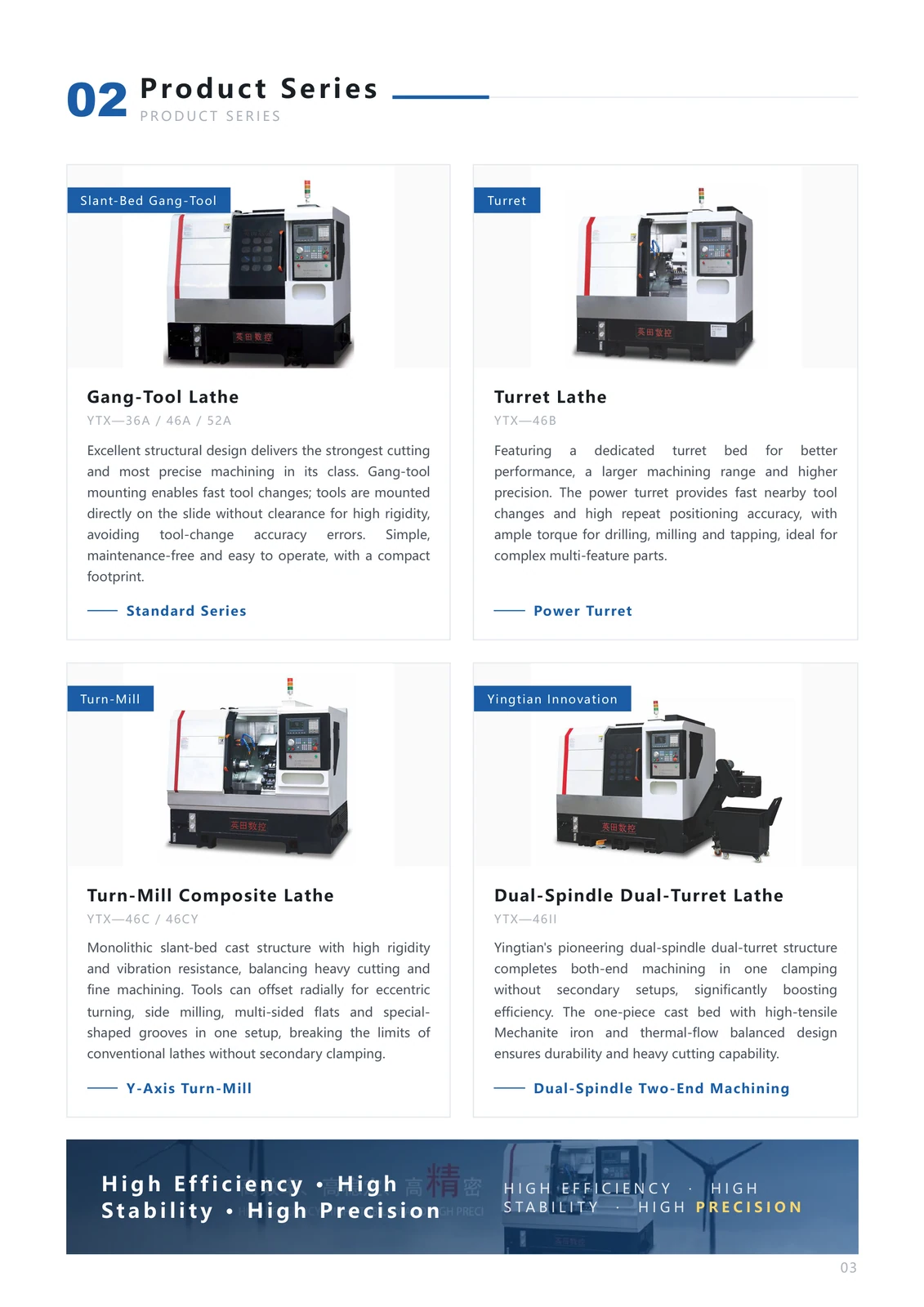Yingtian CNC · English brochure · PDF 第 3 页 · Product range
