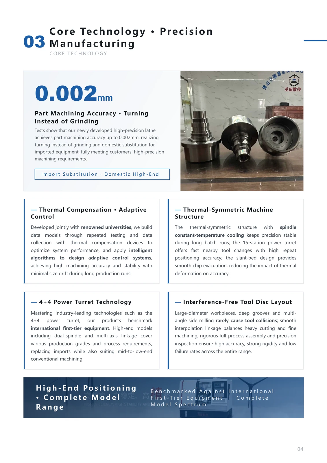 Yingtian CNC · English brochure · PDF 第 4 页 · Technology & manufacturing